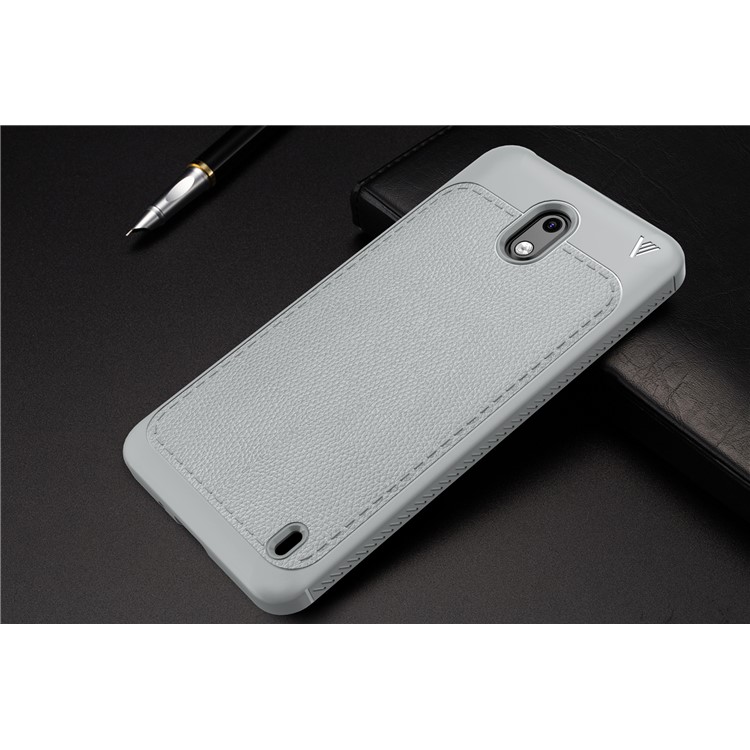 IVSO Gentry Series Leather Coated Soft TPU Cover for Nokia 2 - Grey-6