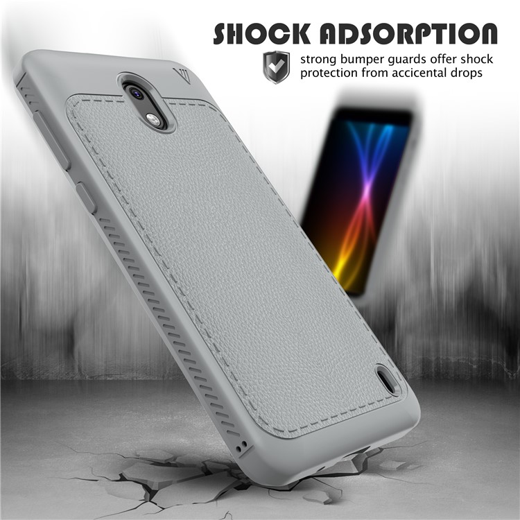 IVSO Gentry Series Leather Coated Soft TPU Cover for Nokia 2 - Grey-7