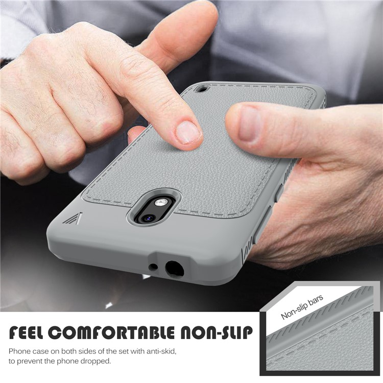 IVSO Gentry Series Leather Coated Soft TPU Cover for Nokia 2 - Grey-8