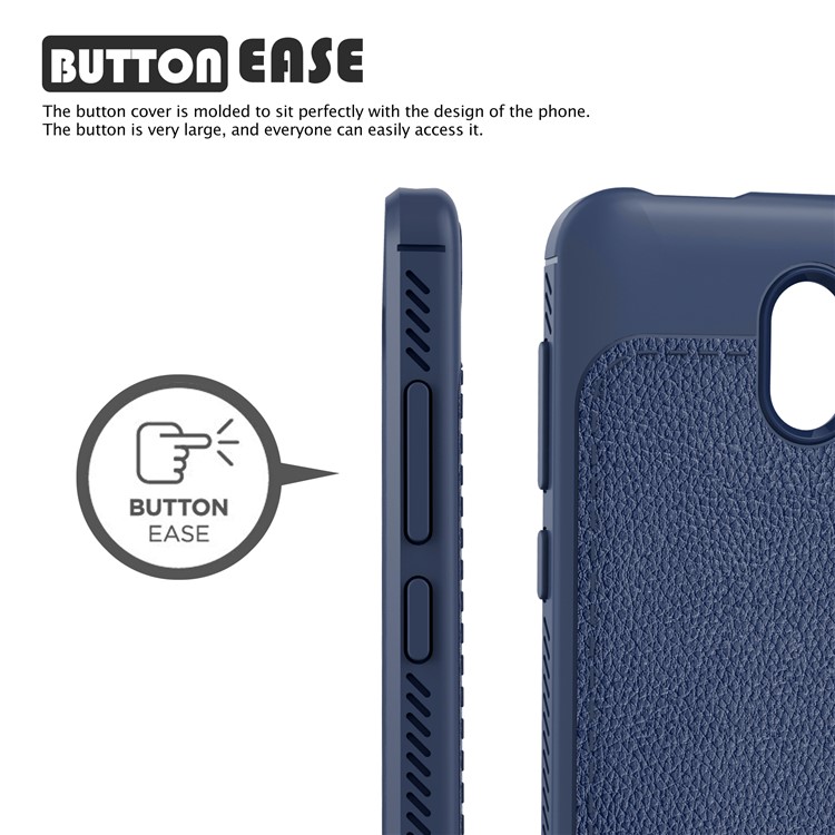 IVSO Gentry Series Leather Coated Flexible TPU Phone Casing Accessory for Nokia 2 - Dark Blue-2