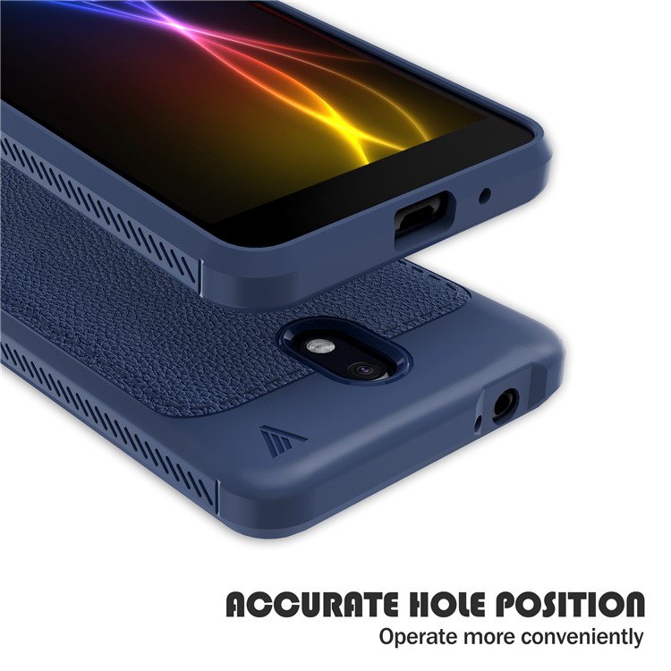 IVSO Gentry Series Leather Coated Flexible TPU Phone Casing Accessory for Nokia 2 - Dark Blue-3