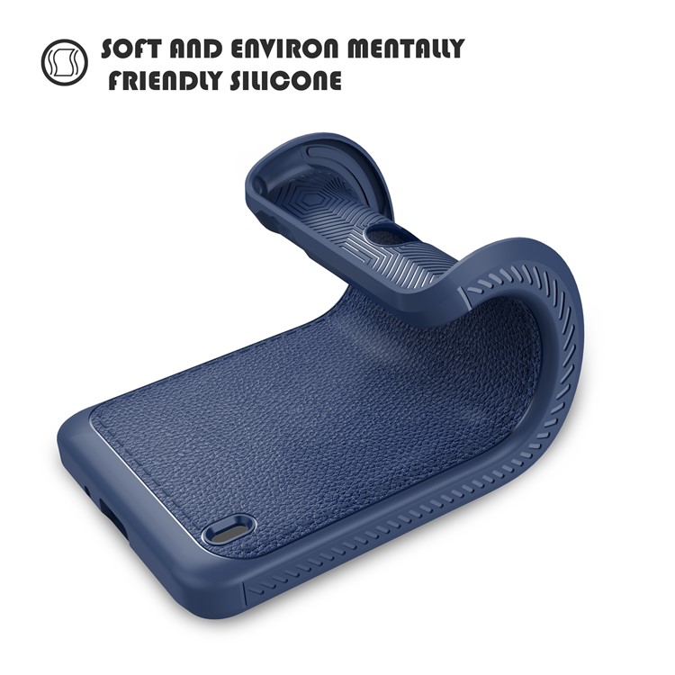 IVSO Gentry Series Leather Coated Flexible TPU Phone Casing Accessory for Nokia 2 - Dark Blue-4
