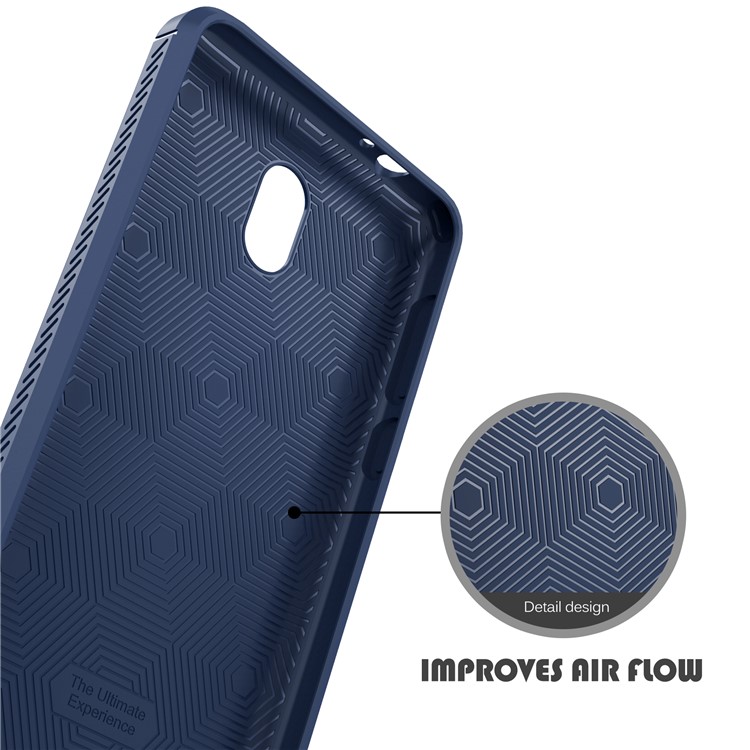 IVSO Gentry Series Leather Coated Flexible TPU Phone Casing Accessory for Nokia 2 - Dark Blue-5