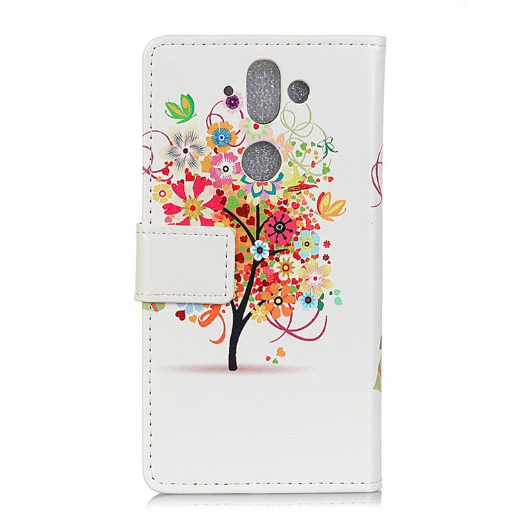 Wallet Stand Leather Phone Protective Casing for Nokia 9 / 8 Sirocco - Flowered Tree-3