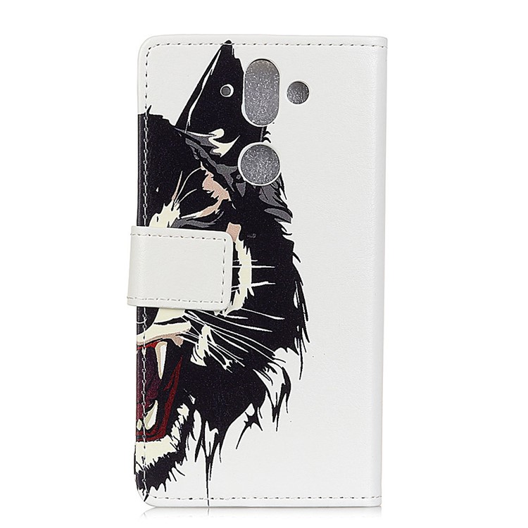 Pattern Printing Wallet Stand Leather Mobile Phone Cover for Nokia 9 / 8 Sirocco - Fierce Tiger-3