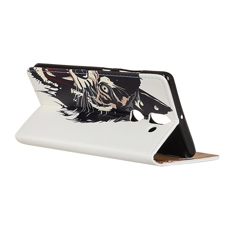 Pattern Printing Wallet Stand Leather Mobile Phone Cover for Nokia 9 / 8 Sirocco - Fierce Tiger-4