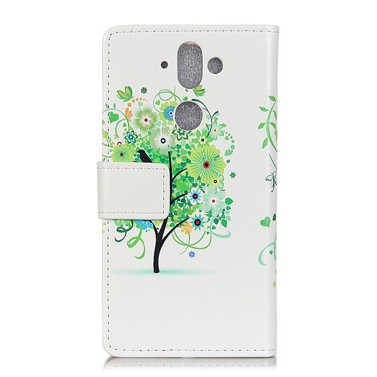 PU Leather Magnetic Stand Wallet Phone Case for Nokia 9 / 8 Sirocco - Green Tree-3