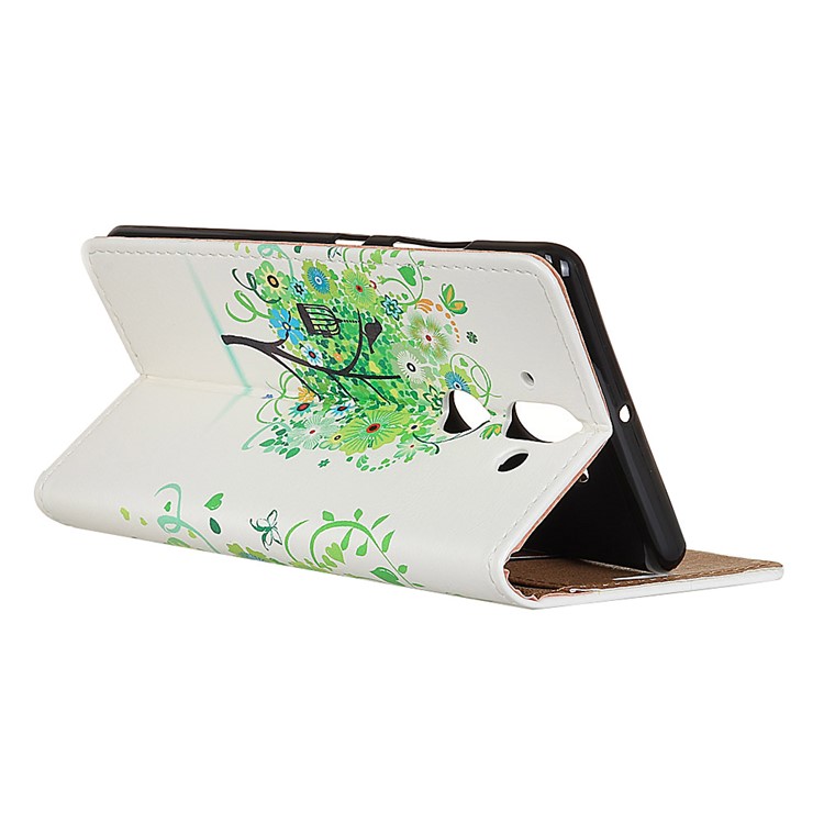 PU Leather Magnetic Stand Wallet Phone Case for Nokia 9 / 8 Sirocco - Green Tree-4