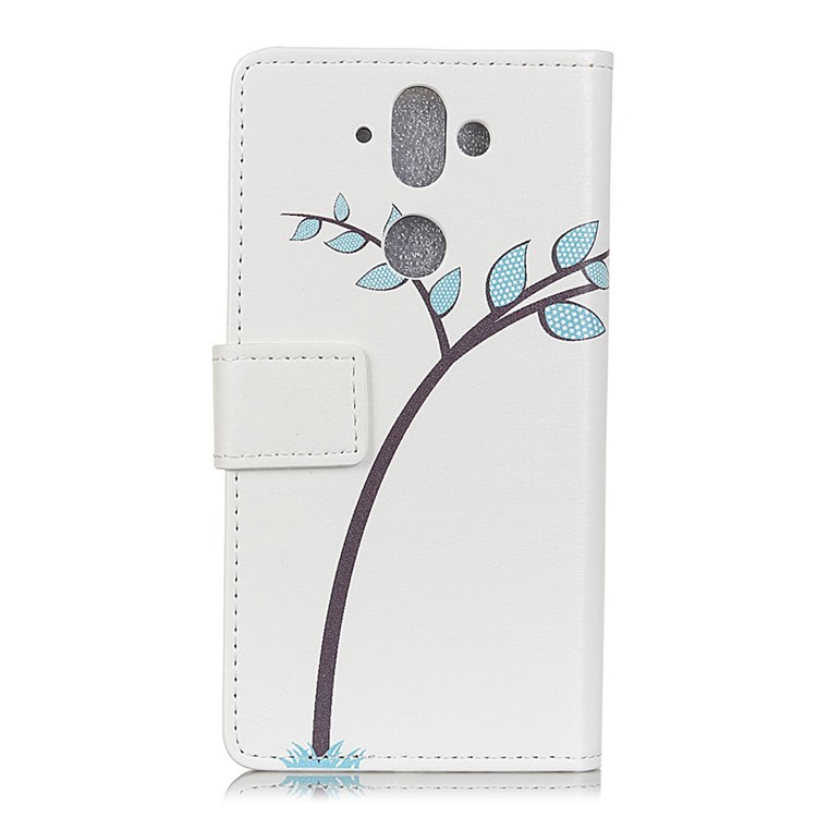 Stand Leather Magnetic Protective Case for Nokia 9 / 8 Sirocco - Two Owls on the Tree Branch-3