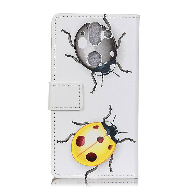 PU Leather Stand Cover with Card Slots for Nokia 9 / 8 Sirocco - Colorized Ladybug-3