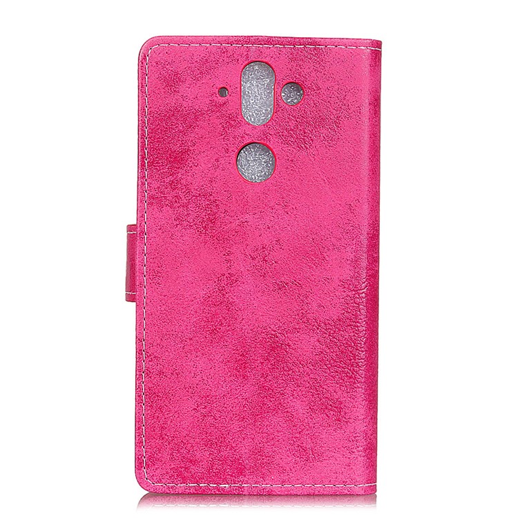 Vintage Style Flip Leather Wallet Stand Cover for Nokia 9 / 8 Sirocco - Rose-3