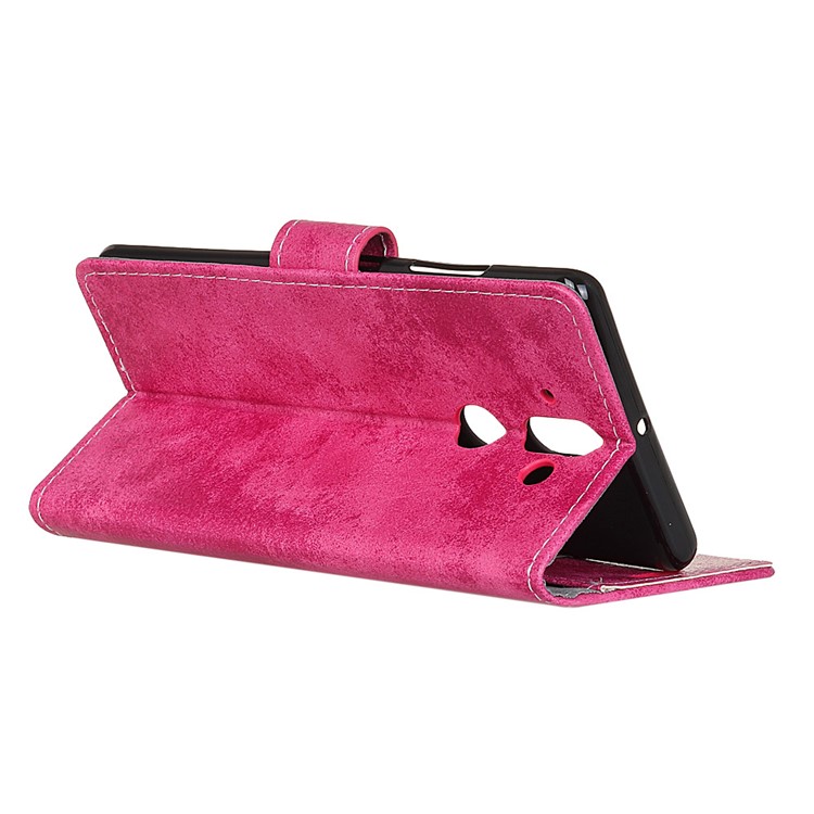 Vintage Style Flip Leather Wallet Stand Cover for Nokia 9 / 8 Sirocco - Rose-7