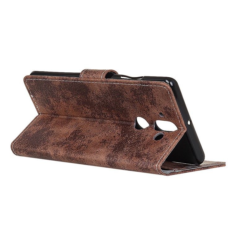 Vintage Design PU Leather Protective Cover with Stand for Nokia 9 / 8 Sirocco - Brown-7