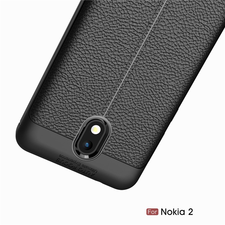 Litchi Grain Soft TPU Back Cover for Nokia 2 - Black-11