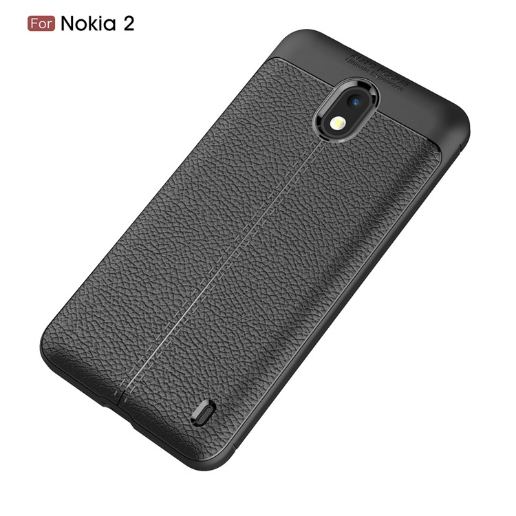 Litchi Grain Soft TPU Back Cover for Nokia 2 - Black-12