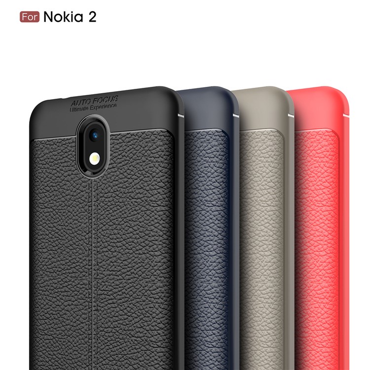 Litchi Grain Soft TPU Back Cover for Nokia 2 - Black-13