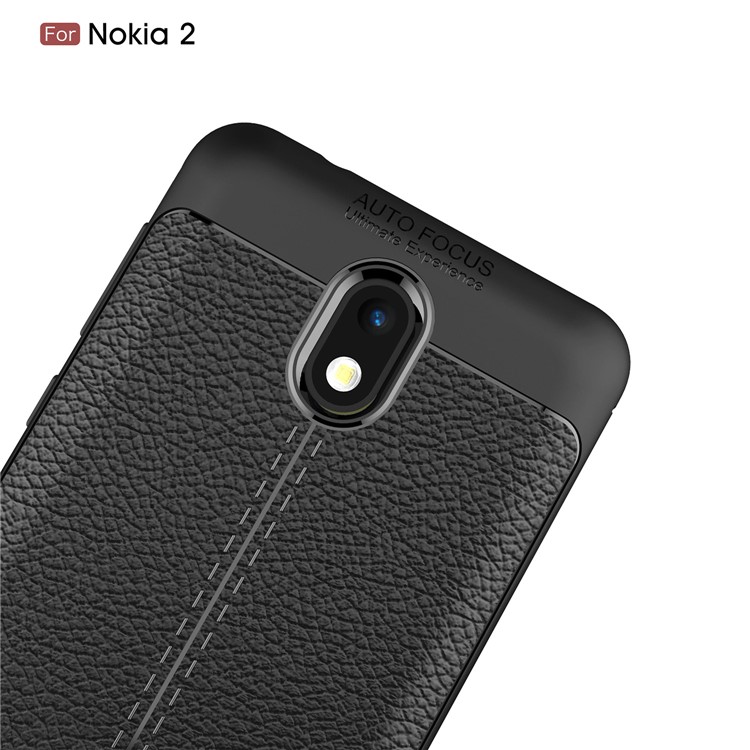 Litchi Grain Soft TPU Back Cover for Nokia 2 - Black-5