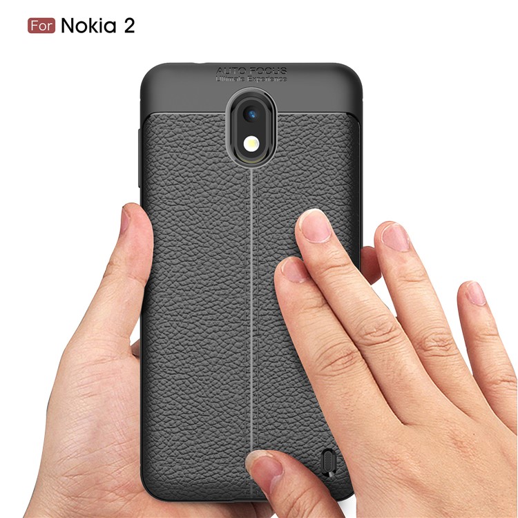 Litchi Grain Soft TPU Back Cover for Nokia 2 - Black-7
