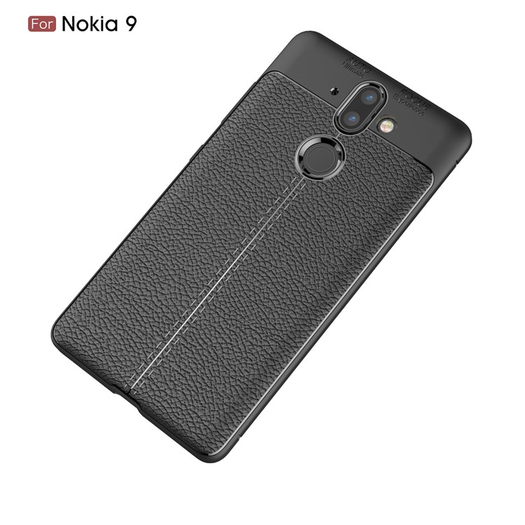Litchi Grain Soft TPU Back Cover for Nokia 9 / 8 Sirocco - Black-12