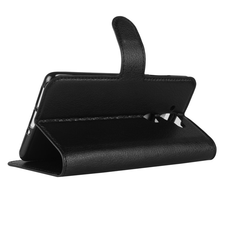 For Nokia 9 Litchi Texture Leather Wallet Stand Case - Black-5
