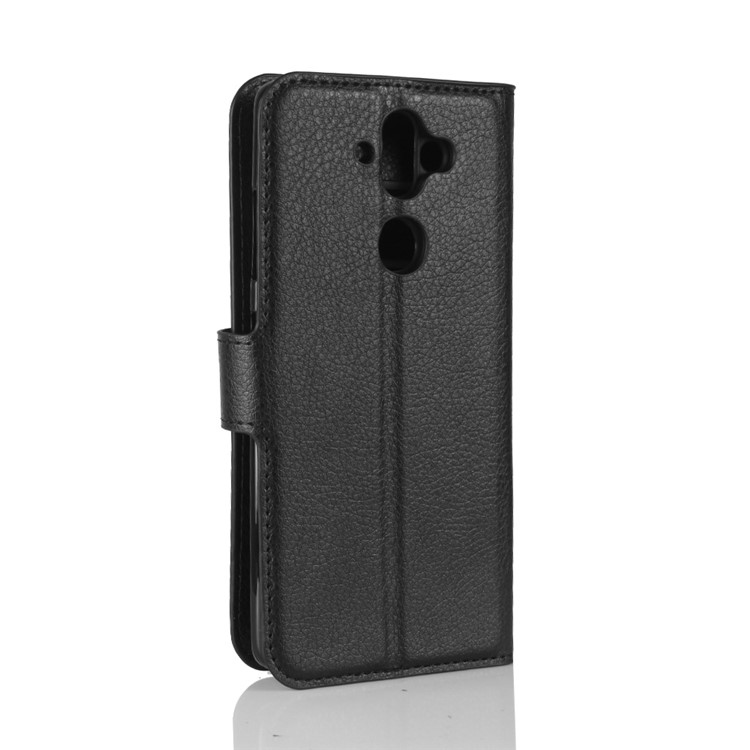 For Nokia 9 Litchi Texture Leather Wallet Stand Case - Black-6