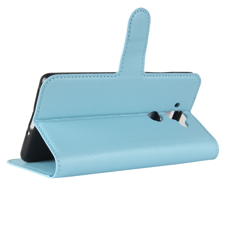 For Nokia 9 / 8 Sirocco Litchi Texture Wallet Stand Protective Leather Mobile Casing - Blue-5
