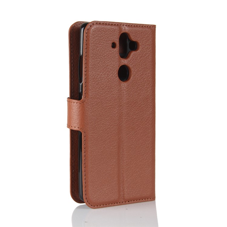 For Nokia 9 / 8 Sirocco Litchi Skin PU Leather Card Holder Stand Cellphone Cover - Brown-6