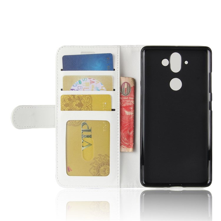Crazy Horse Texture Leather Wallet Stand Phone Folio Shell for Nokia 9 / 8 Sirocco - White-5