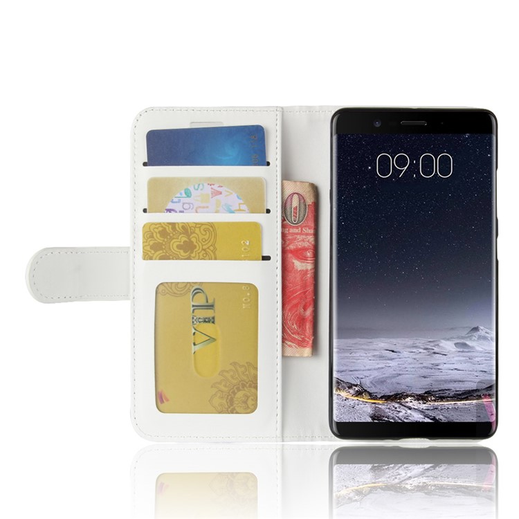 Crazy Horse Texture Leather Wallet Stand Phone Folio Shell for Nokia 9 / 8 Sirocco - White-6