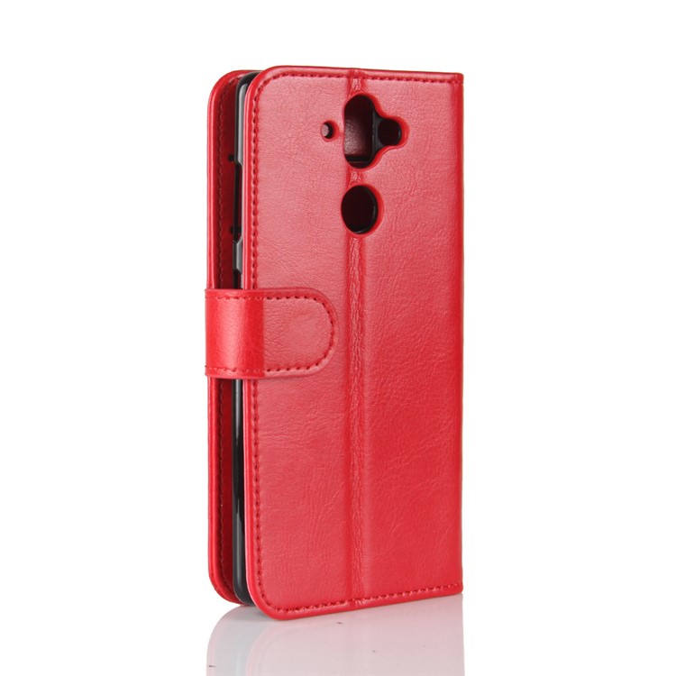 Crazy Horse Grain Leather Wallet Stand Mobile Phone Cover for Nokia 9 / 8 Sirocco - Red-8