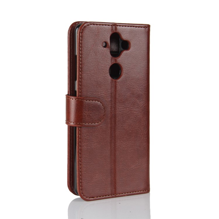 Crazy Horse Texture Leather Wallet Stand Cover Case for Nokia 9 / 8 Sirocco - Brown-8