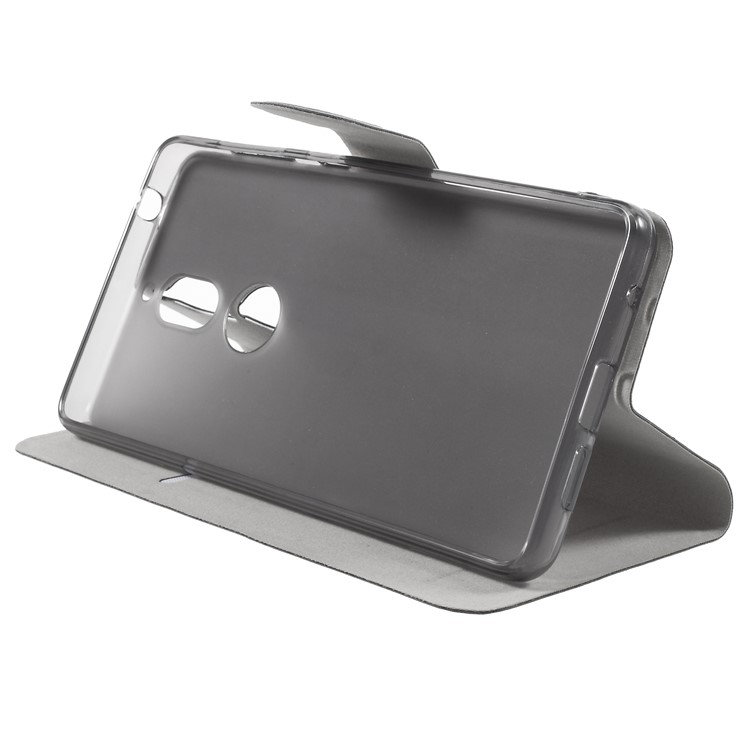 For Nokia 7 Crazy Horse Card Holder PU Leather Phone Case (Built-in Steel Sheet) - Black-4
