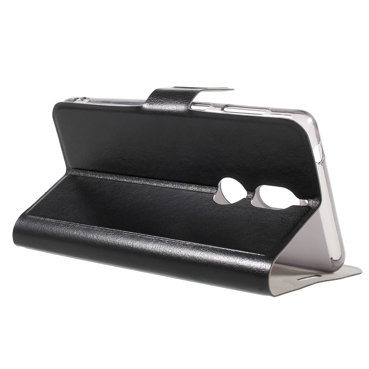 For Nokia 7 Crazy Horse Card Holder PU Leather Phone Case (Built-in Steel Sheet) - Black-5