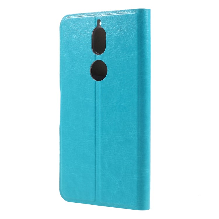 Crazy Horse Card Holder PU Leather Mobile Cover Case for Nokia 7 (Built-in Steel Sheet) - Blue-2