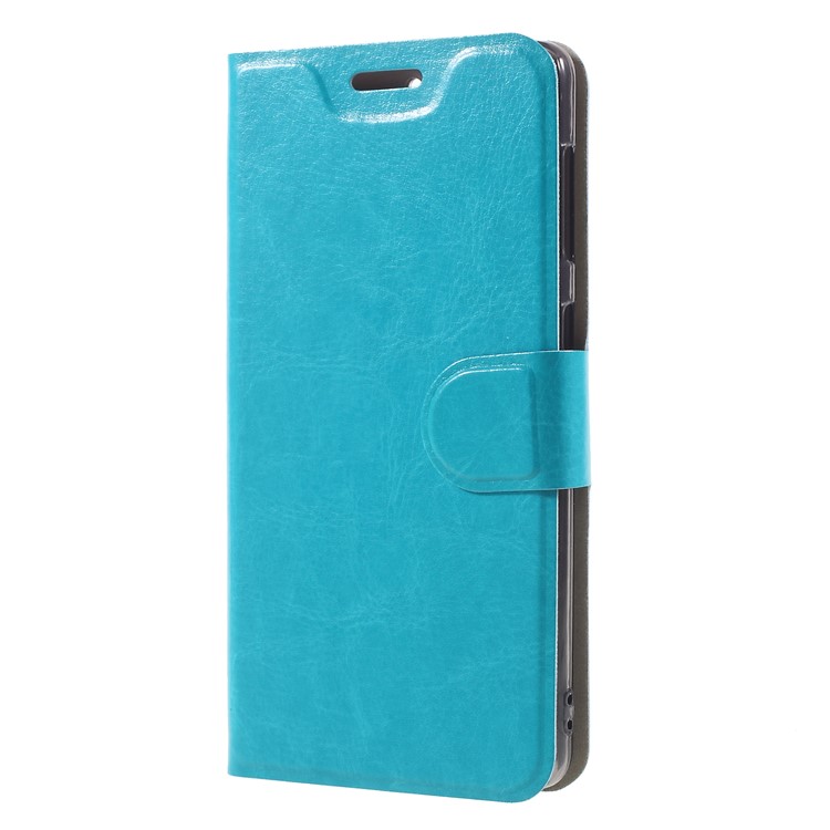 Crazy Horse Card Holder PU Leather Mobile Cover Case for Nokia 7 (Built-in Steel Sheet) - Blue-3