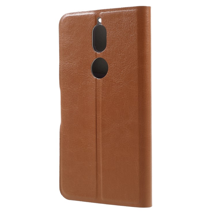 Crazy Horse Card Holder PU Leather Stand Phone Cover for Nokia 7 (Built-in Steel Sheet) - Brown-2