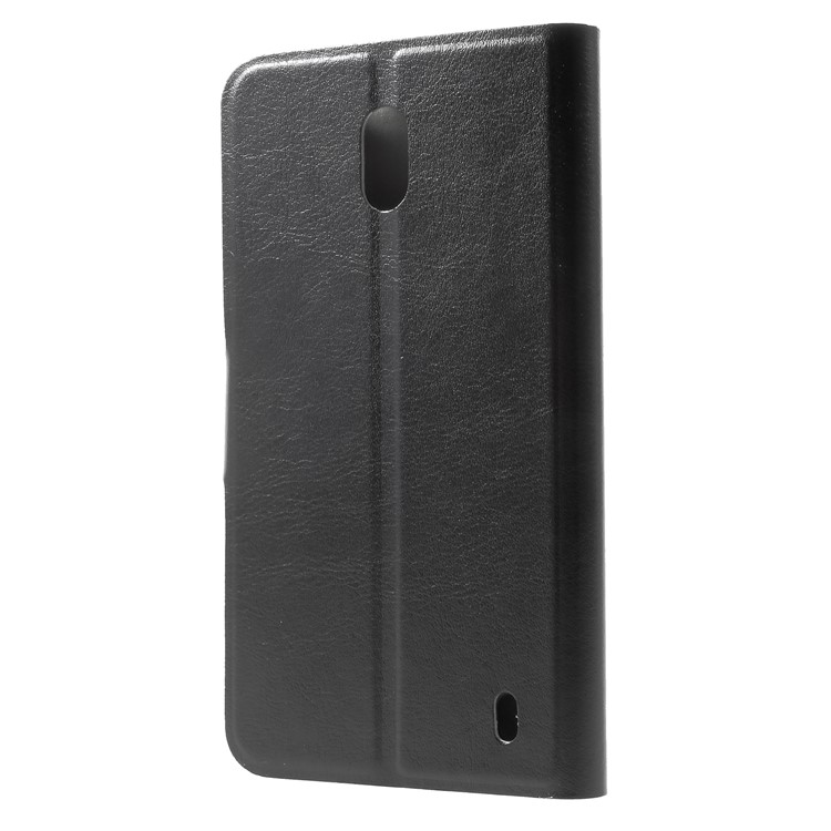 Crazy Horse Wallet Magnetic Stand Leather Cover for Nokia 2 - Black-2