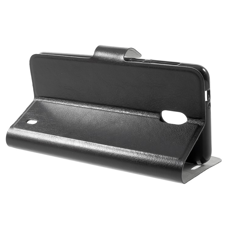 Crazy Horse Wallet Magnetic Stand Leather Cover for Nokia 2 - Black-4