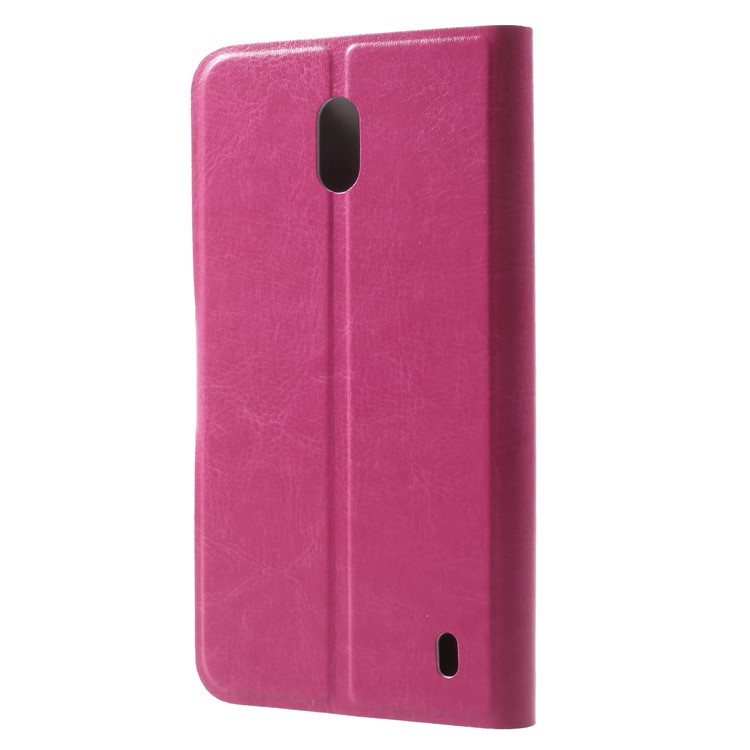 Crazy Horse Wallet Magnetic Stand Leather Case for Nokia 2 - Rose-2