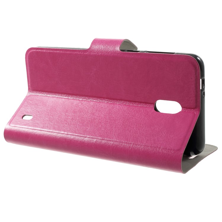 Crazy Horse Wallet Magnetic Stand Leather Case for Nokia 2 - Rose-4