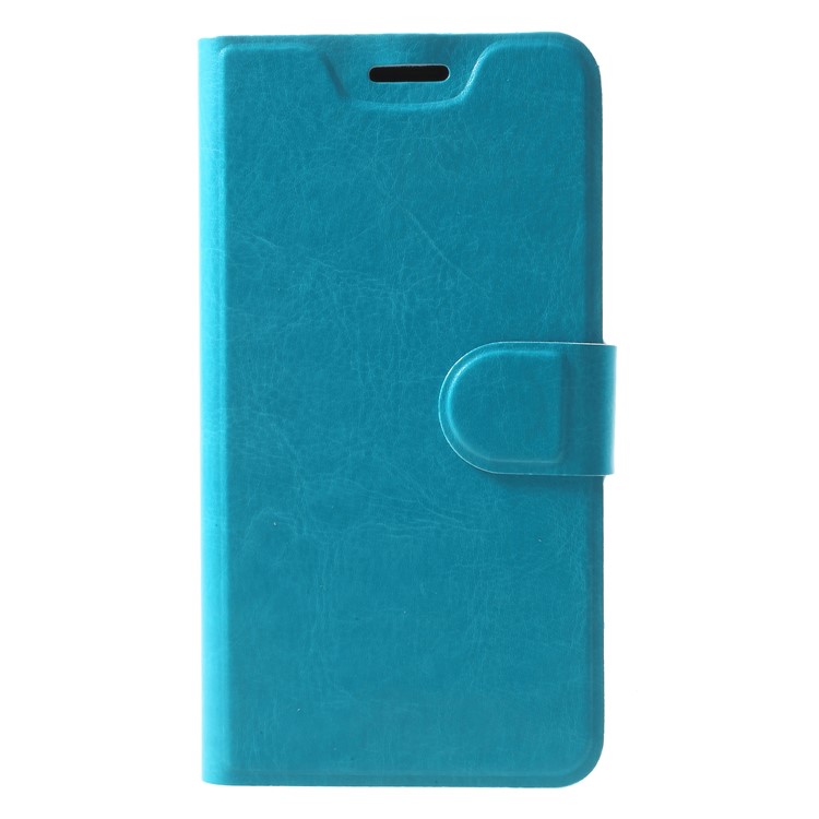 Crazy Horse Wallet Magnetic Stand Leather Casing Cover for Nokia 2 - Blue-1