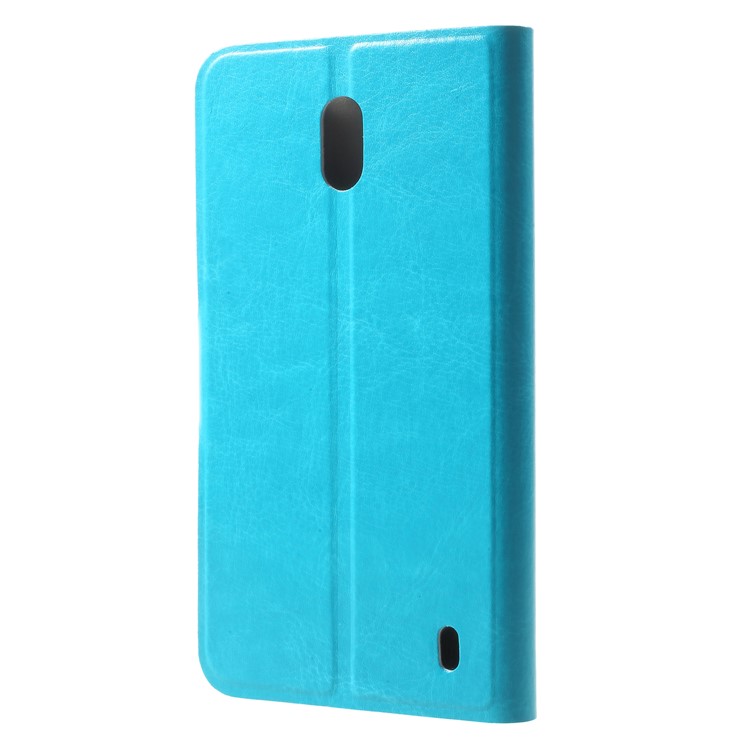 Crazy Horse Wallet Magnetic Stand Leather Casing Cover for Nokia 2 - Blue-2