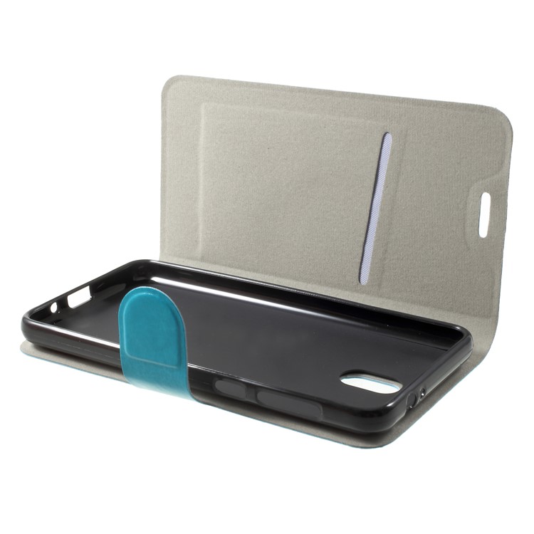 Crazy Horse Wallet Magnetic Stand Leather Casing Cover for Nokia 2 - Blue-5