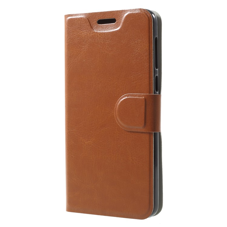 Crazy Horse Wallet Magnetic Stand Leather Shell for Nokia 2 - Brown-3