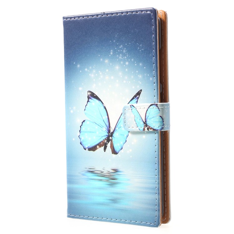 Pattern Printing Wallet Leather Stand Cover for Nokia 9 / 8 Sirocco - Blue Butterfly-3