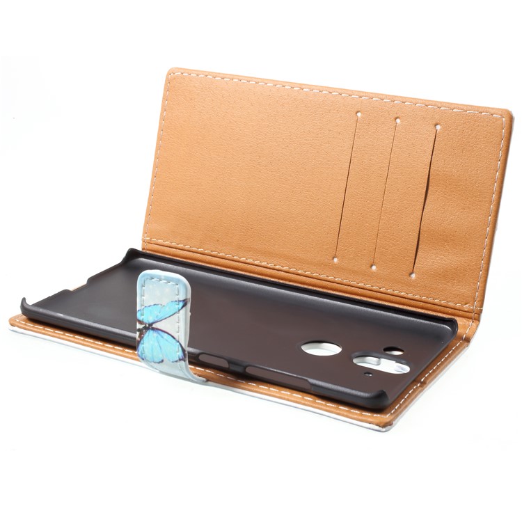 Pattern Printing Wallet Leather Stand Cover for Nokia 9 / 8 Sirocco - Blue Butterfly-5