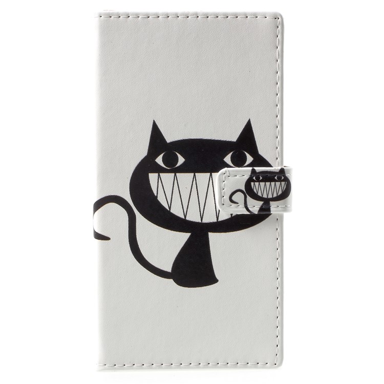Pattern Printing Magnetic Leather Stand Cover for Nokia 9 / 8 Sirocco - Black Cat-1