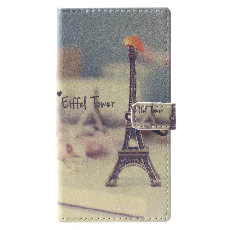 Pattern Printing Wallet Leather Cover with Stand for Nokia 9 / 8 Sirocco - Eiffel Tower-1