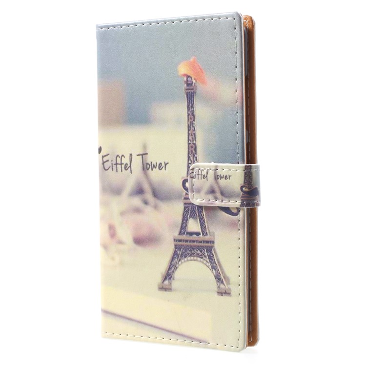 Pattern Printing Wallet Leather Cover with Stand for Nokia 9 / 8 Sirocco - Eiffel Tower-3