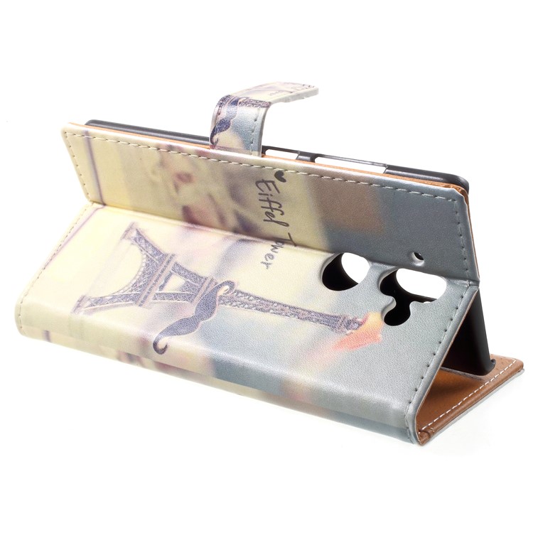 Pattern Printing Wallet Leather Cover with Stand for Nokia 9 / 8 Sirocco - Eiffel Tower-4